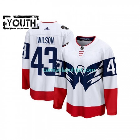 Camiseta Washington Capitals Tom Wilson 43 Adidas 2023 NHL Stadium Series Branco Authentic - Criança